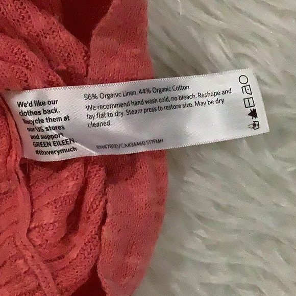 Eileen Fisher coral organic linen and cotton short sleeve knit top size … - Picture 6 of 7
